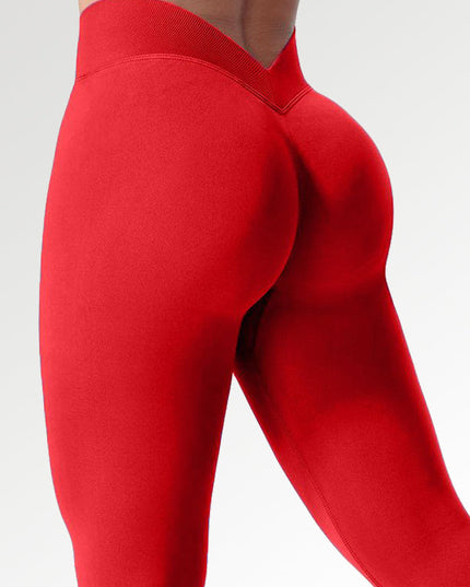 ZASUWA Female Seamless Solid Color V-shaped Waist Leggings